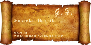 Gerendai Henrik névjegykártya